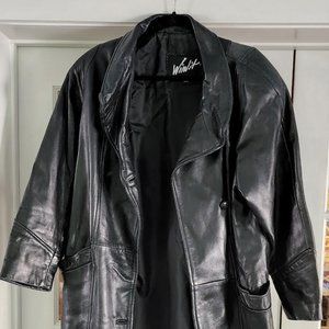 Long Leather Trench Coat